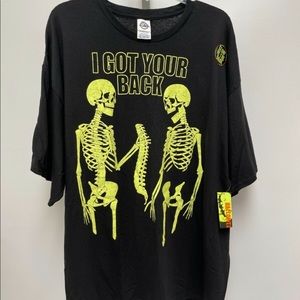 Halloween T Shirt Glow in Dark I Got Your Back Skeletons Adult 2X